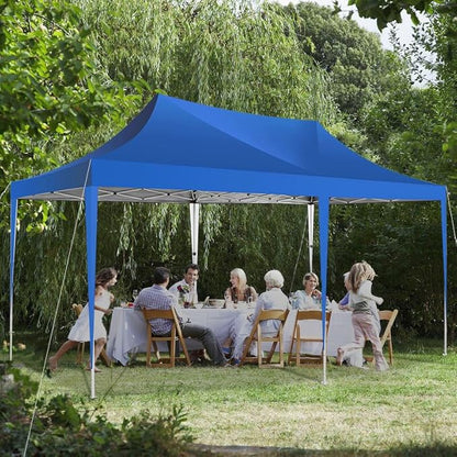 COBIZI 10x20 Pop Up Canopy Tent with Sidewalls,Party Tent Outdoor Gazebos, Waterproof & UV50+,3 Adjustable Heights,Higher Frame Design - Extra Tall for Parties Backyard,Weddings,Markets, Blue