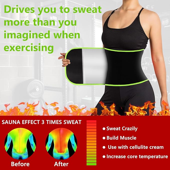 MORECOO Waist Trainer for Women/Men, Waist Sweat Band, Stomach Wrap, Belly Band Sweat Belt, Body Shaper Belt