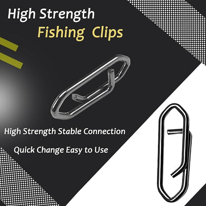 Atibin High Strength Fishing Clips Swivel Freshwater Saltwater Fishing Snaps Connector Rolling Barrel Swivels Fishing Clip Speed Change Black Nickel