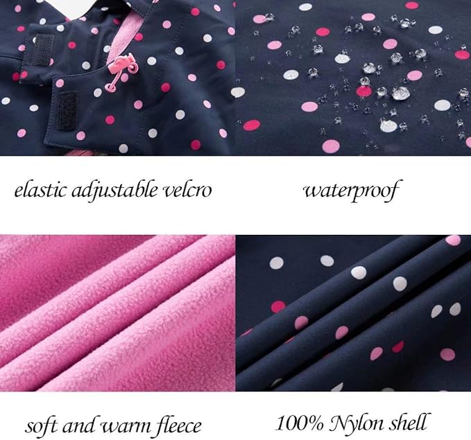 MGEOY Boys Girls Rain Jackets Lightweight Waterproof Hooded Raincoats Windbreakers for Kids 4-14Y