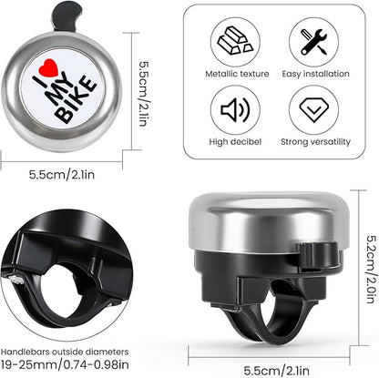 Bike Bell, Classic Nostalgic Bell, Loud Sound, Bicycle Accessories, Kids Bike Bell and Balance Car Bell, Adult Bicycle Bell,Black,and Silver...