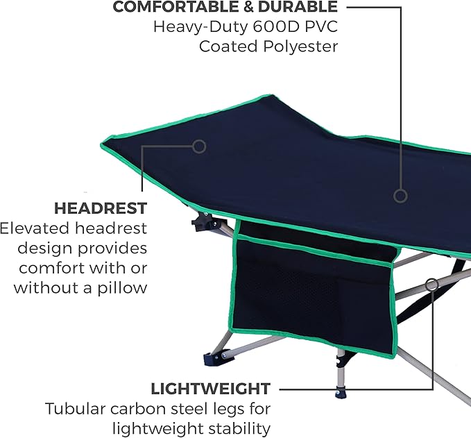 OSAGE RIVER Camping Cot for Adults - Folding Camping Cot - Portable Cots for Sleeping - Rated for 300 lbs