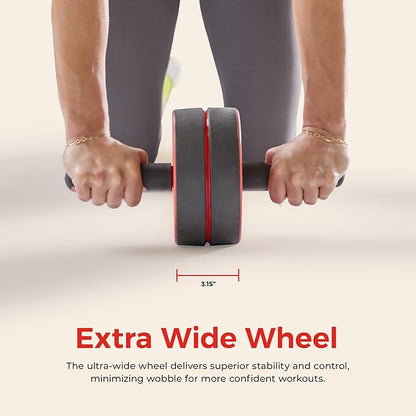 Sunny Health & Fitness Waist Trainer Ab Roller with Elbow Support, Training Wheels, Foldable for Home Gym, Abdominal Exercises, Core Strength, Glute Trainer, Crunch Workouts with Optional Dip Station