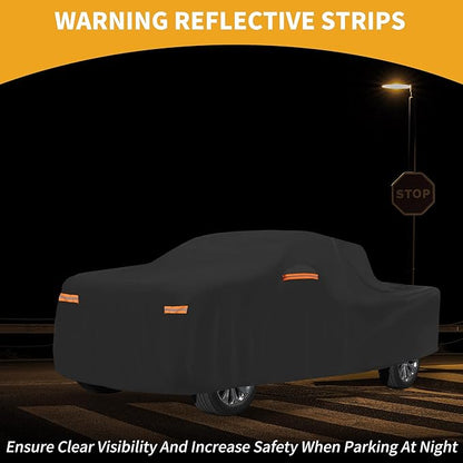 Universal Car Cover Waterproof All Weather 190T-PU, UV Sun Rain Protection, Fits for Truck Length 243"-250", with Left Side Zipper, Silver Tone
