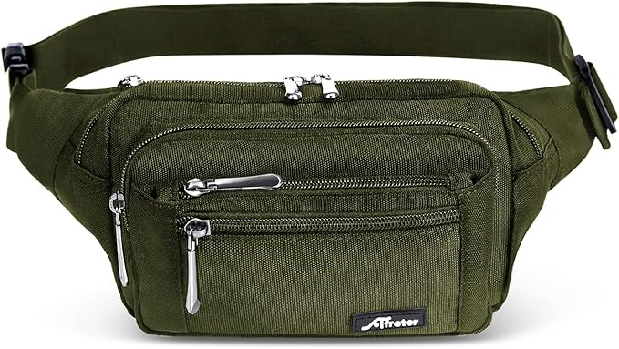 Waist Pack Bag Fanny Pack for Men&Women Hip Bum Bag with Adjustable Strap for Outdoors Workout Traveling Casual Running Hiking Cycling (Army Green)