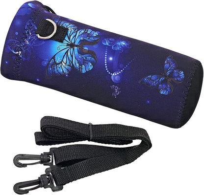 RICHEN Neoprene Water Bottle Carrier Bag with Adjustable Shoulder Strap,Insulated Water Bottle Cover for Stainless Steel/Glass/Plastic Bottles