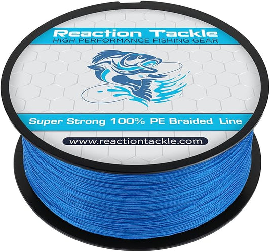 Reaction Tackle Braided Fishing Line - Pro Grade Power Performance for Saltwater or Freshwater Fish - Colored Fishing Line Braid for Extra Visibility