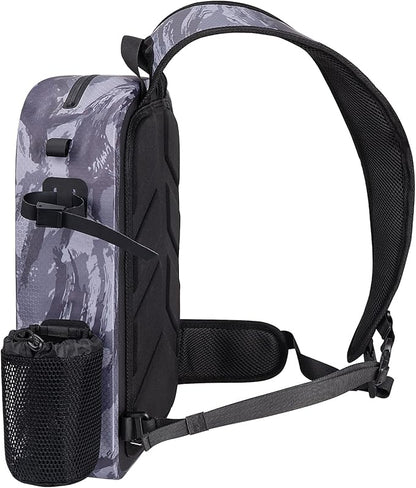 THKFISH IPX8 Waterproof Fishing Backpack with Rod Holder, Lightweight Fishing Sling Bag, Move Freely Fish Gifts for Men