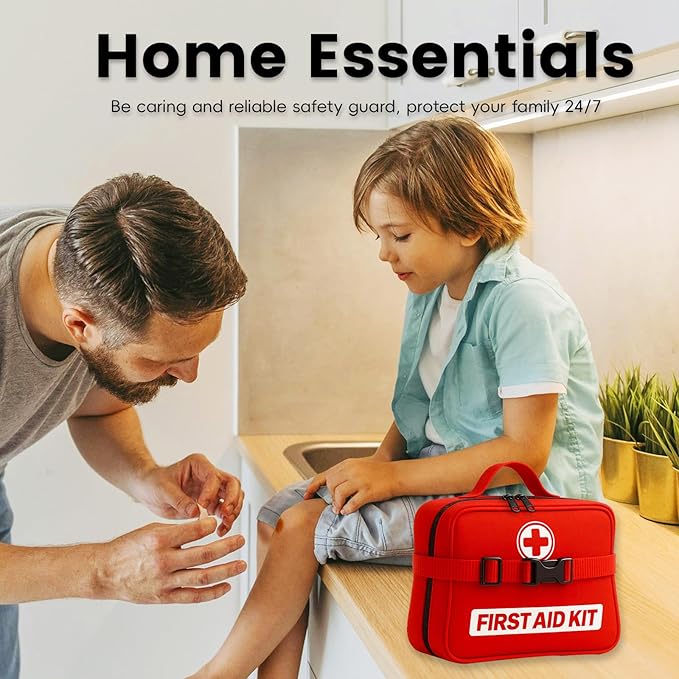 Premium 429-Piece Large Waterproof First Aid Kit with Mini Bag, Organized Emergency Kit with Labeled Compartments for Home, Car, Travel, Camping, Hiking, Outdoor, Sports & Business Use