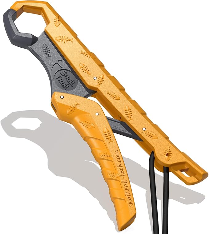 SNAIL TRAIL 7.5''/9'' Floating Fish Gripper, Fishing Grabber, Catfish Mouth Pliers, Caught Bass Holder, Digital Scale Hook Clamp, Saltwater Lip Grip Tool with Lanyard, Gifts for Men