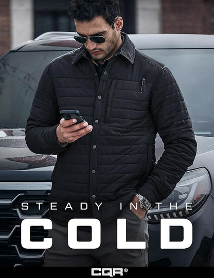 CQR Men's Lightweight Insulated Jacket, Windproof Packable Water Resistant Warm Active Coat for Hiking Work Outdoor Tactical