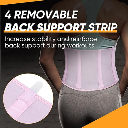 APEXUP Sweat Waist Trainer for Women and Men, Neoprene Waist Trimmer Belt Slimming Sweat Band with Removable Lumbar Support