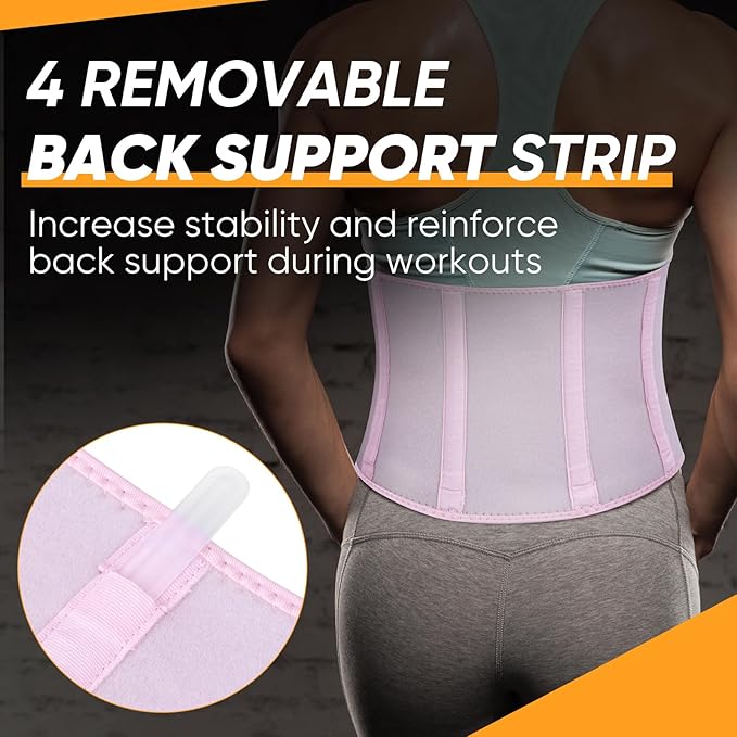 APEXUP Sweat Waist Trainer for Women and Men, Neoprene Waist Trimmer Belt Slimming Sweat Band with Removable Lumbar Support