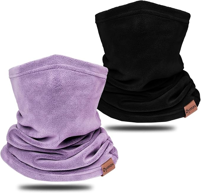 Neck Warmer Winter Neck Gaiter Face Mask Balaclavas for Women Men, Soft Fleece Face Cover Mask for Skiing Motorcycle-2 Pack