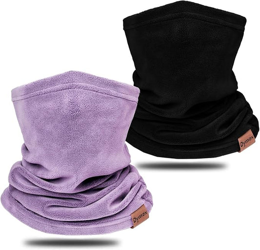 Neck Warmer Winter Neck Gaiter Face Mask Balaclavas for Women Men, Soft Fleece Face Cover Mask for Skiing Motorcycle-2 Pack