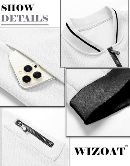 Mens Casual Jacket Loose Fit Lightweight Jacket Varsity Bomber Jacket with Zipper