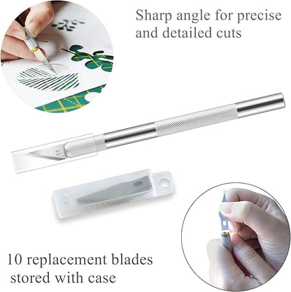 Rotary Cutter Set Green - Quilting Kit incl. 45mm Fabric Cutter, 5 Replacement Blades, A2 Cutting Mat, Acrylic Quilting Ruler, Sewing Clips, Craft Knife Set, Ideal for Crafting, Sewing, Patchworking