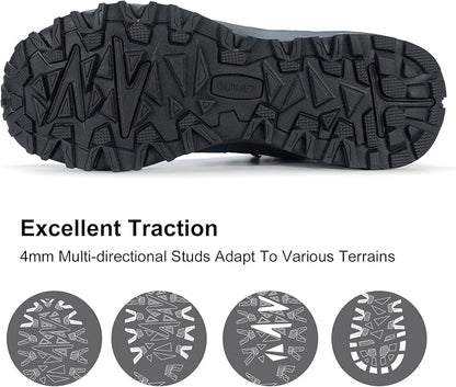 Men's Waterproof Hiking Boots Lightweight Comfortable Breathable Outdoor All-Terrain Trekking Ankle Boots