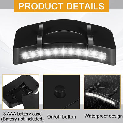 Mudder 4 Pcs Hat Light Clip 11 LED Light and Cob Cap Lights Clip on Hat Powered Headlamp Battery Cap Brim Lamp Black Waterproof Ultra Bright Headgear Flashlight for Hunting Camping Fishing Hiking