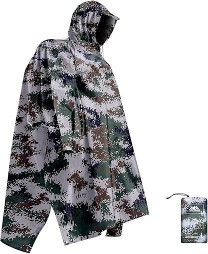 longsinger Hooded Rain Poncho for Adult with Pocket Waterproof Lightweight Unisex Raincoat for Hiking Camping Emergency
