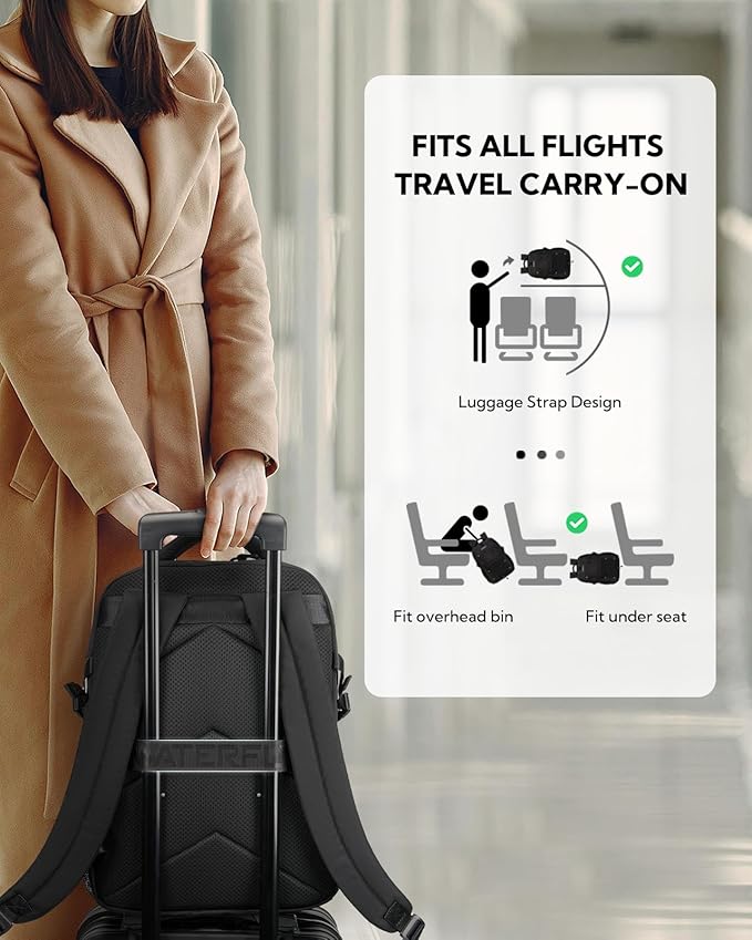 WATERFLY Travel Hiking Casual Backpack: 22L Lightweight Everyday Outdoor City Daypack College Bookbag for Women Men