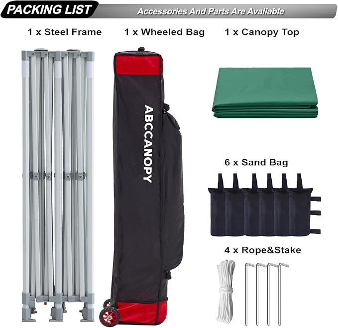 ABCCANOPY Commercial Pop Up Canopy Tent 10x20 Premium-Series, Forest Green