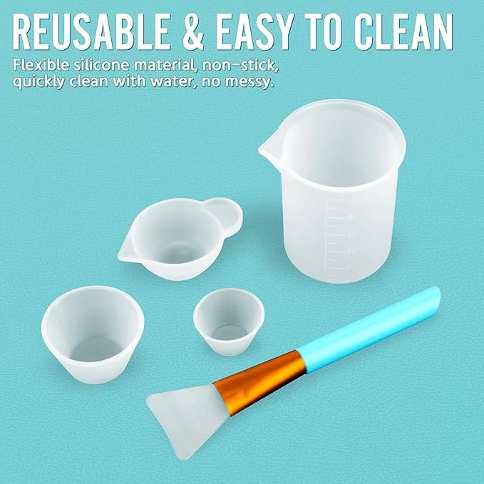 SWIGRANCE Epoxy Resin Mixing Tools Kit 36Pcs, Reusable Soft Silicone Tools, Includes A3 Non-Stick Silicone Mat, Measuring Cups, Dropper Pipettes, Stir Sticks, Brushes, Resin Casting DIY Jewelry Making