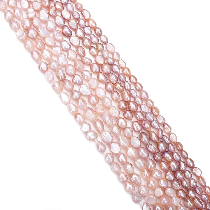 Natural Pearl Beads 8-9mm Purple Freshwater Cultured Loose Gemstone Beads for DIY Jewelry Making 13.8''/Strand