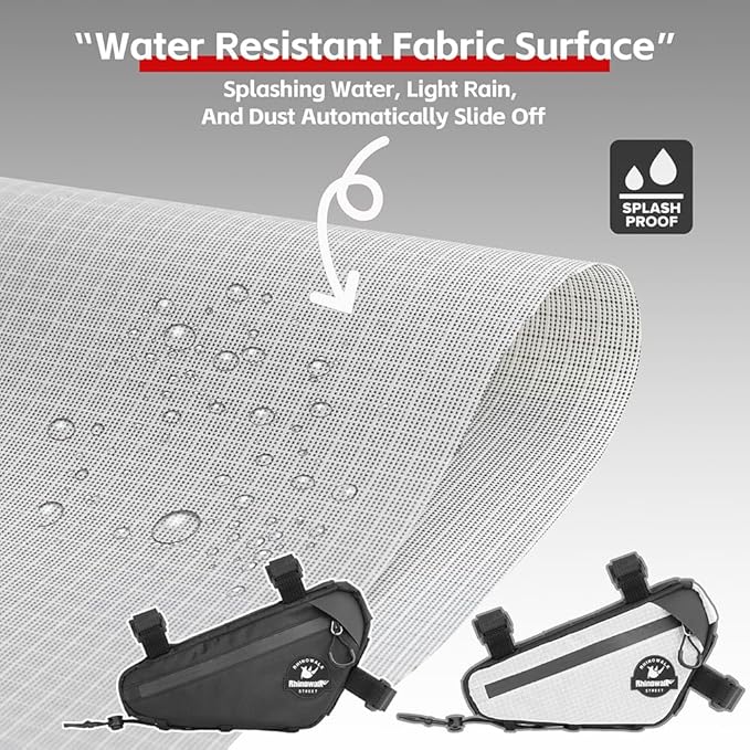 Rhinowalk Bicycle Triangle Bag Cosmopolis Series Lightweight Urban Bike Frame Bag Pack Under Top Tube Pouch Cycling Accessories(Black)