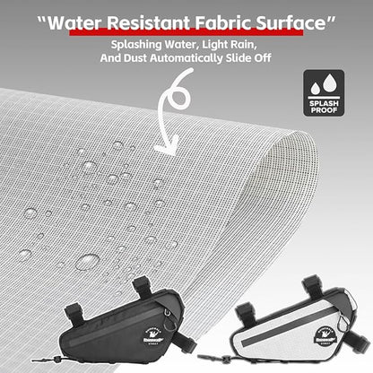 Rhinowalk Bicycle Triangle Bag Cosmopolis Series Lightweight Urban Bike Frame Bag Pack Under Top Tube Pouch Cycling Accessories(Black)