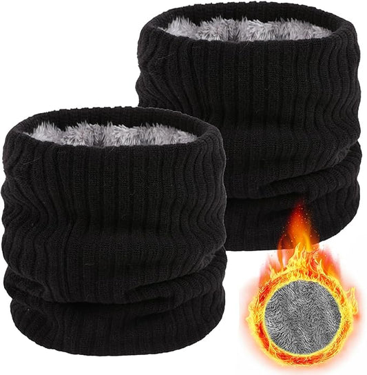 Winter Fleece Neck Warmer Mens Ski Mask Face Warmer Neck Gaiter Neck Scarf Women Thick Windproof 2 Pack