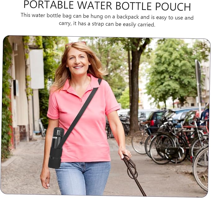 KESYOO Adjustable Water Bottle Carrier Strap with Elastic Shoulder Sling for Hiking Walking Biking Portable Protective Sleeve Compatible Bottles