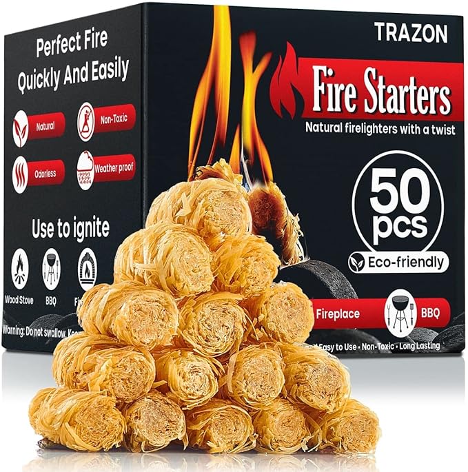 All Natural Wood Fire Starters: Fireplace Camping Charcoal Starter Grill BBQ Chimney Wood Stove Campfires Fire Pit. Fatwood Sticks. Camp Firestarter, Fire Tools. Fire Starter Outdoor/Indoor/Travel