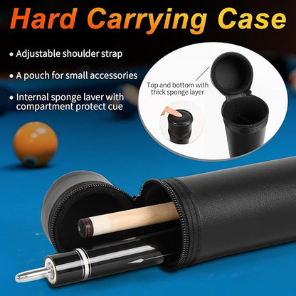 IIQ Pool Cue Stick: 3 in 1 Unique Billiard Pool Cue Pioneer Sticks with 2 Weight Increasing Screws Extension Rod, Cool Bag, Joints Protectors