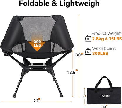 Upgraded 360° Swivel Camping Chair for Adults, Portable Folding Chair with Cup Holder, Lightweight Compact Backpack Outdoor Chair for Travel, Fishing, Hiking, and Beach