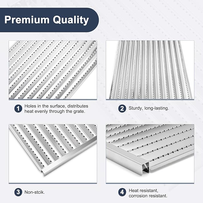 Criditpid Grill Replacement Parts for Charbroil 463242516 463242515 463367016 463355220 3-Burner Grill, Stainless Steel Cooking Grates & Emitter Plates for Charbroil Commercial Grill.