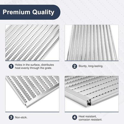 Criditpid Grill Replacement Parts for Charbroil 463242516 463242515 463367016 463355220 3-Burner Grill, Stainless Steel Cooking Grates & Emitter Plates for Charbroil Commercial Grill.
