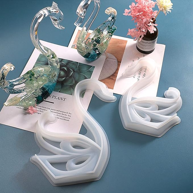 Large Swan Resin Molds,Couple Swan Silicone Epoxy Moulds,3D Animal Ornament Resina Casting Mold for DIY Resin Crafts,Cabinets Decor,Home Office Decoration,Wedding,Valentine