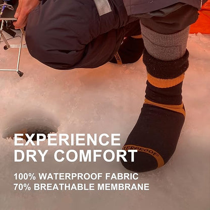DexShell Waterproof Socks for Men & Women - Mid Calf Boot Sock, Warm for Hiking Camping in Extreme Cold Wet Weather