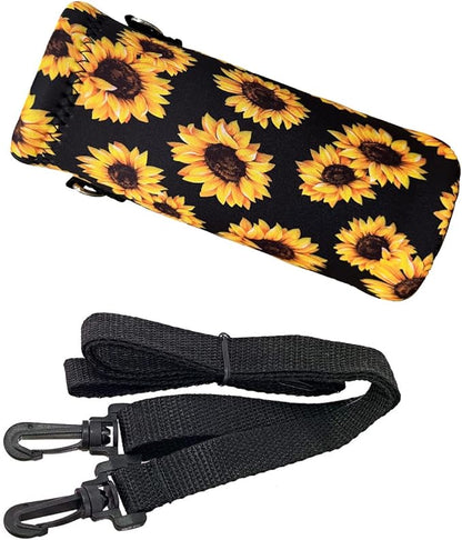 RICHEN Neoprene Water Bottle Carrier Bag with Adjustable Shoulder Strap,Insulated Water Bottle Cover for Stainless Steel/Glass/Plastic Bottles