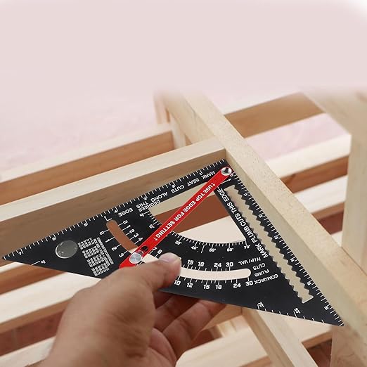 Adjustable Woodworking Triangle Ruler Carpenter Multi-Angle Measuring Tool for Precise Line Marking and Rafter Layout in Carpentry