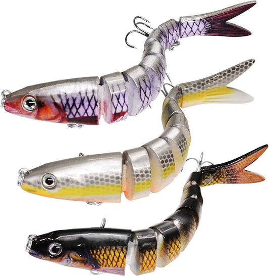 Fishing Lures for Bass Trout Topwater Multi Jointed Swimbaits Slow Sinking Bionic Swimming Lures Bass Freshwater Saltwater Bass Lifelike Fishing Lures Kit