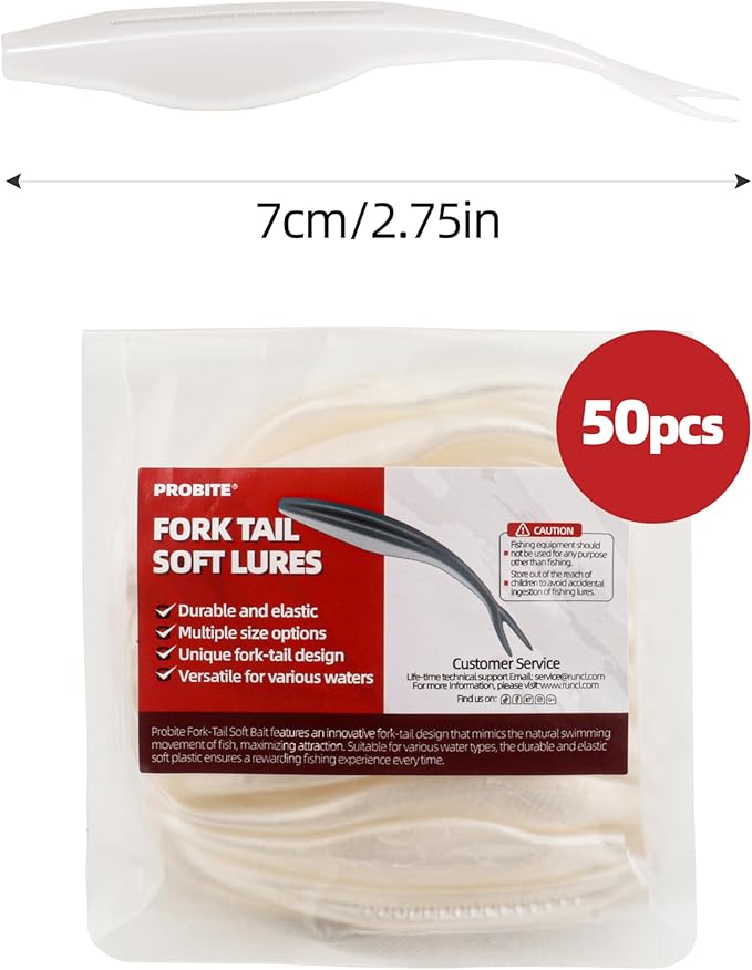 Forked Tail Soft Baits- Realistic Jerk Bait & Fluke Action Soft Lures for Bass, Trout & Crappie - Versatile Freshwater & Saltwater Fishing Bait (2.75"-5")