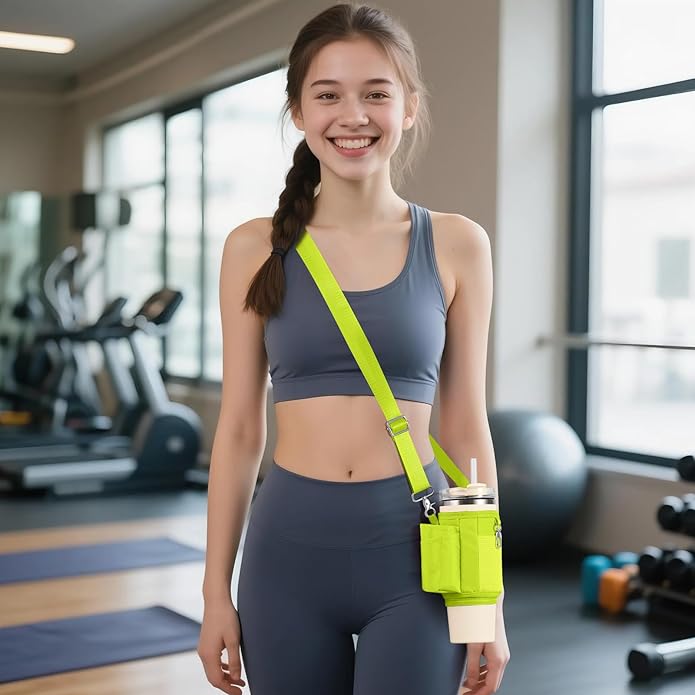 All Day Quencher Carry All for Stanley 40/30 oz Tumbler, Crossbody Bag with Phone Holder & Strap, Water Bottle Carrier Bag