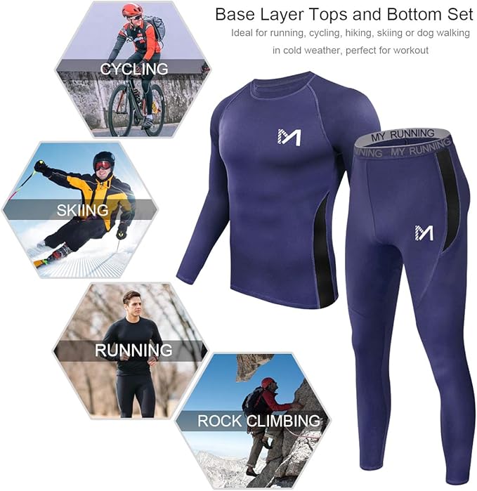 Men's Thermal Underwear Set Sport Long Johns Base Layer