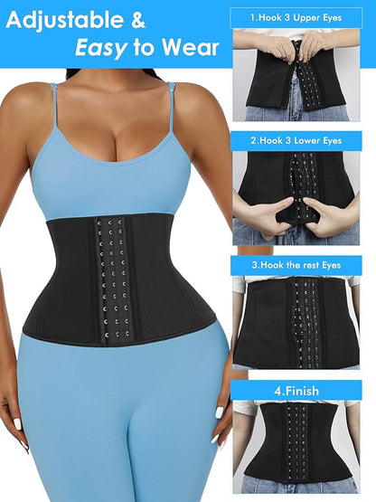 Short Torso Waist Trainer for Women Lower Belly Fat, Workout Fajas Colombianas Waist Cincher Corset