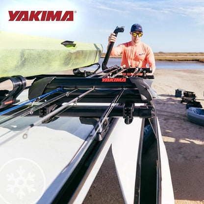 Yakima Fishing Pole Rod Car Rack Mount, ReelDeal 4 Ski & 2 Snowboard Holder w/ SKS Locks - Heavy-Duty and Portable Vehicle Storage Accessories for Travel Organization