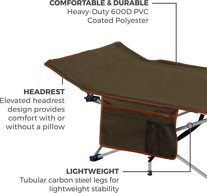 OSAGE RIVER Camping Cot for Adults - Folding Camping Cot - Portable Cots for Sleeping - Rated for 300 lbs