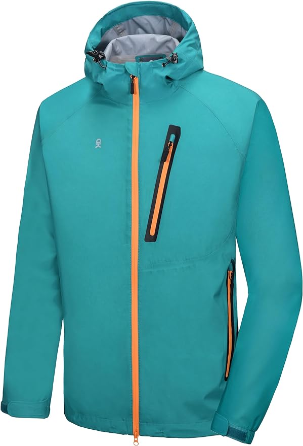 Little Donkey Andy Men's Waterproof Rain Jacket Outdoor Lightweight Rain Shell Coat for Hiking,Golf,Travel