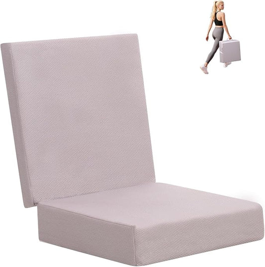 Porch Swing Folding Chair Cushion,Cushion for Outdoor Furniture with Carrying Handle and Adjustable Straps,for Patio,Outdoor,Backyard and Garden(Light Grey)